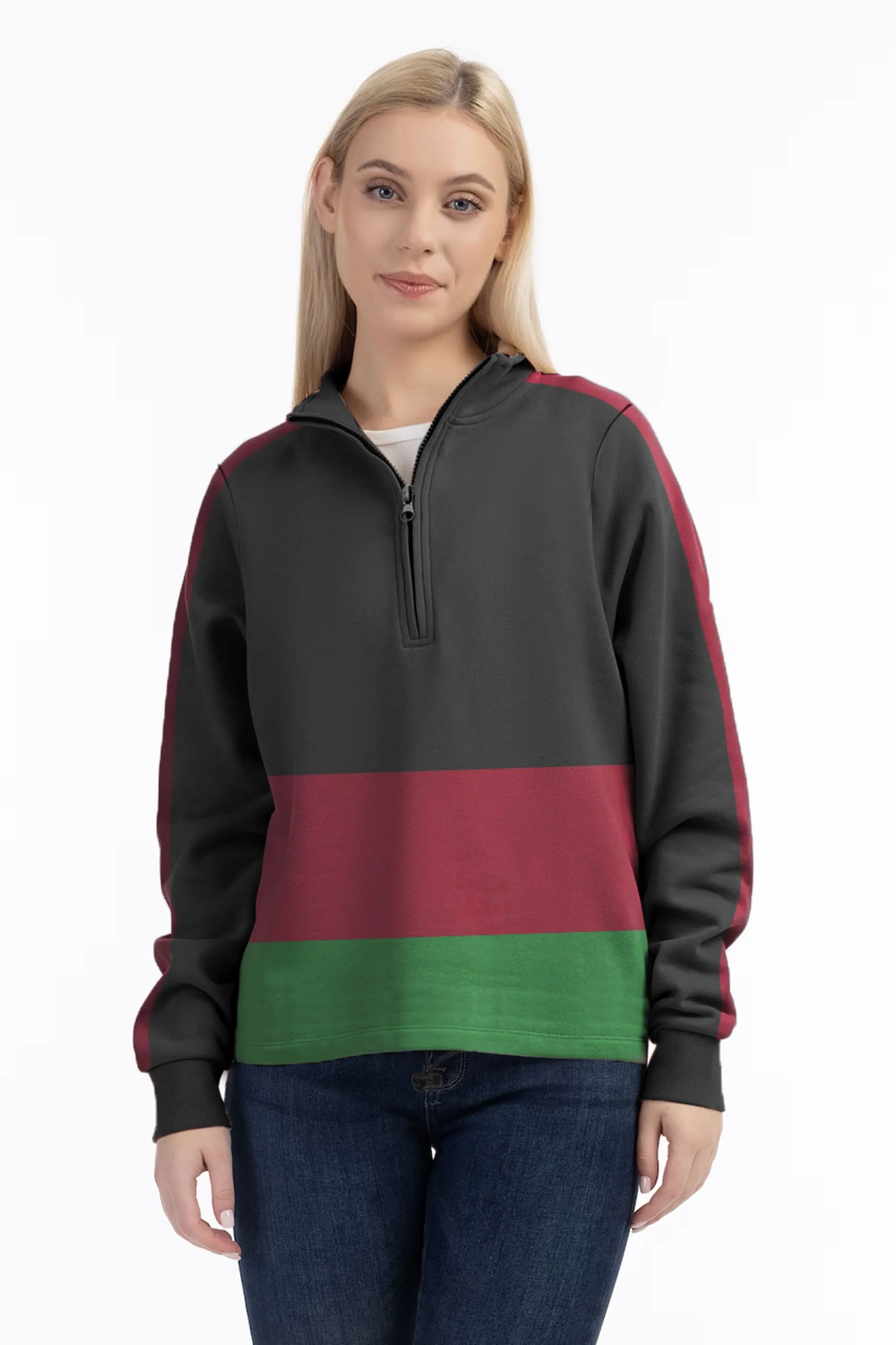 East West Women's Outwear Terry Quarter Zipper Sweat Shirt