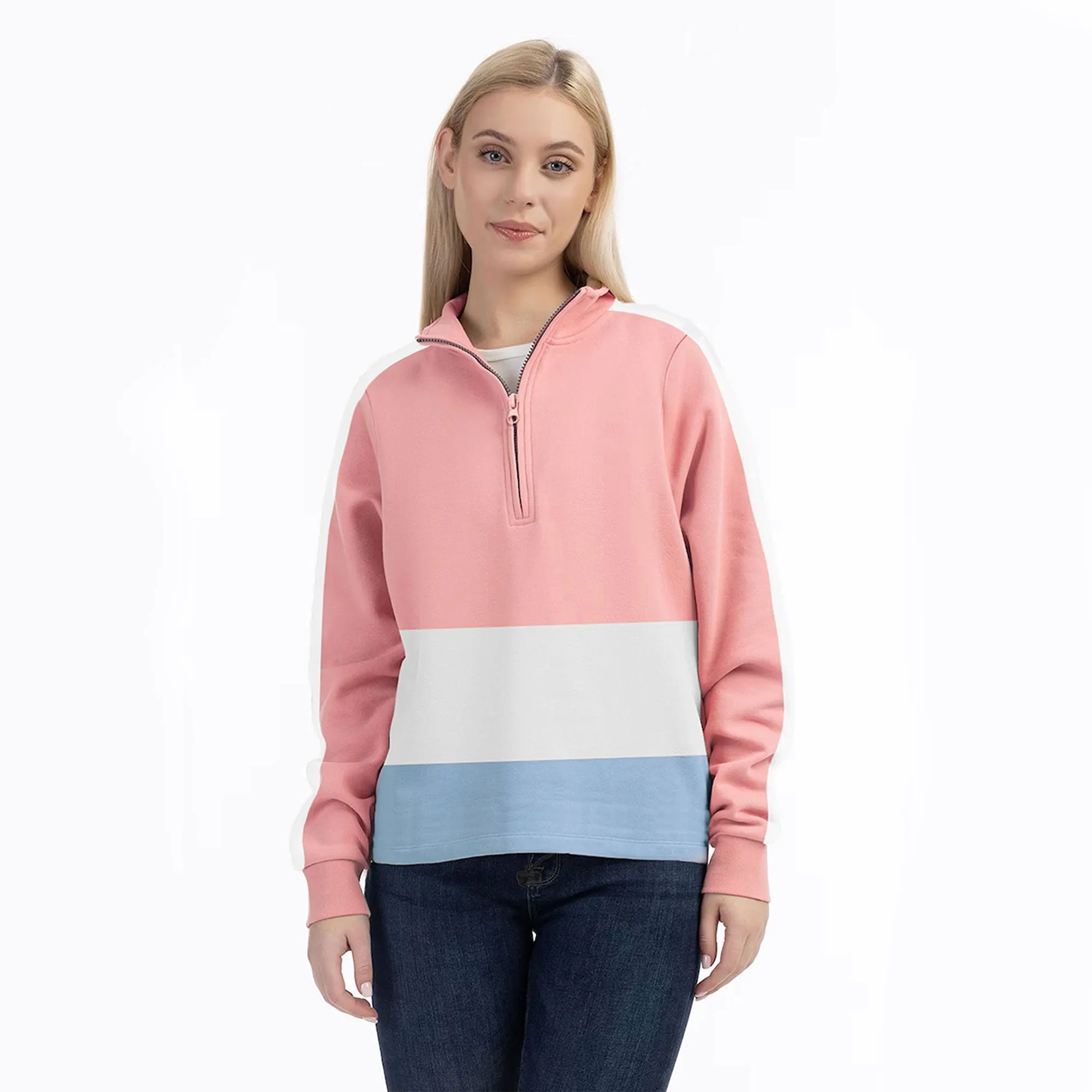 East West Women's Outwear Terry Quarter Zipper Sweat Shirt