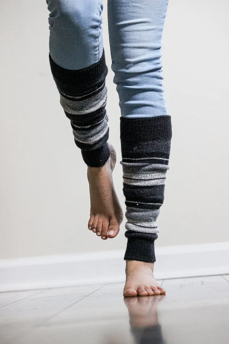 Girl's Stripe Lambswool Knee Hi Leg Warmers