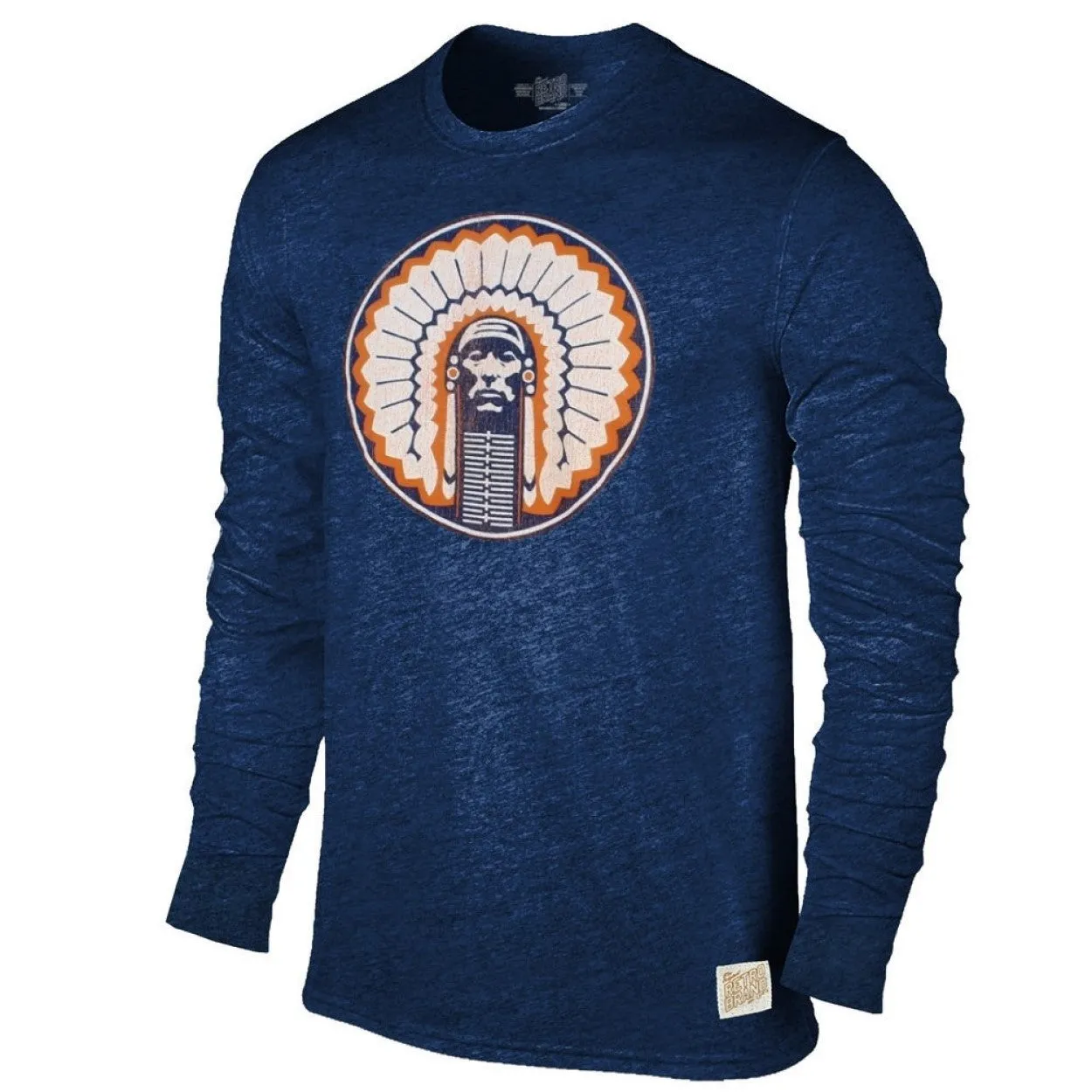 Illinois Fighting Illini Distressed Chief Illiniwek Long-Sleeve Tee