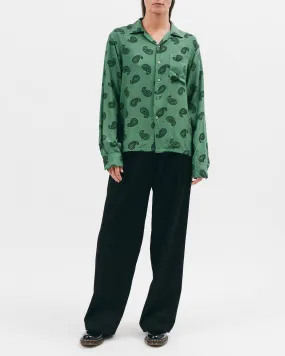 Paisley Rayon LS Shirt - Jade